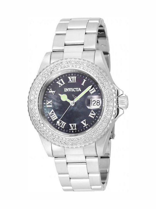 Invicta Angel Дамски Часовник 40mm Кварцов със Сребриста Метална Верижка