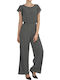 Women's Short-sleeved One-piece Suit Black Dots
