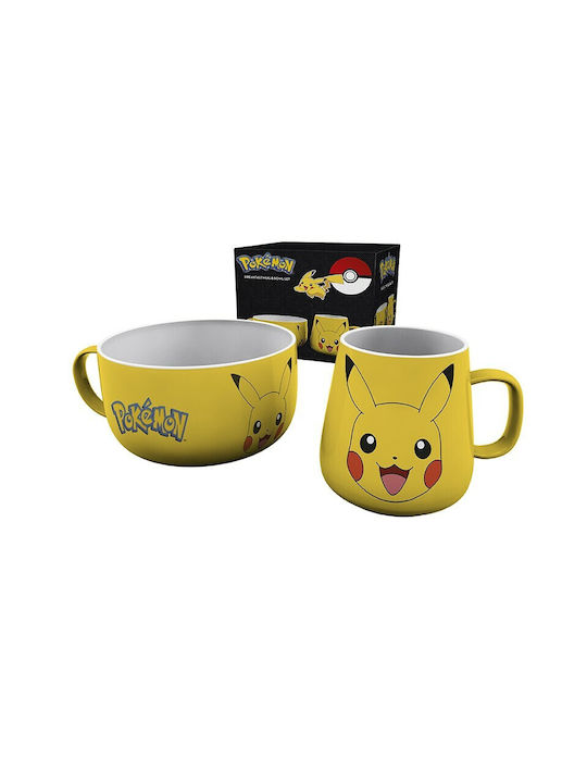 GB eye Set Mic Dejun Pokemon Pikachu Cană Ceramică Galbenă 380ml
