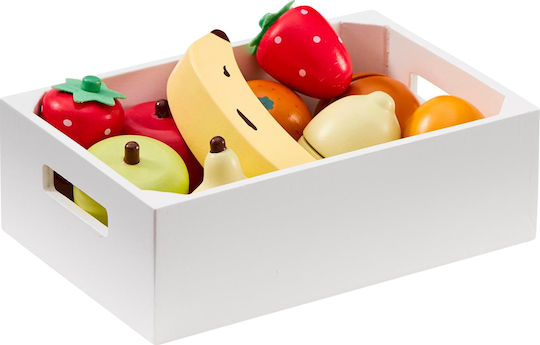 Kids Concept Fruits & Vegetables Toy Basket With Wooden Fruits made of Wood for 3+ Years Old 13pcs