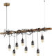 Ideal Lux Pendant Chandelier Rail for 8 Bulbs E27 Brown