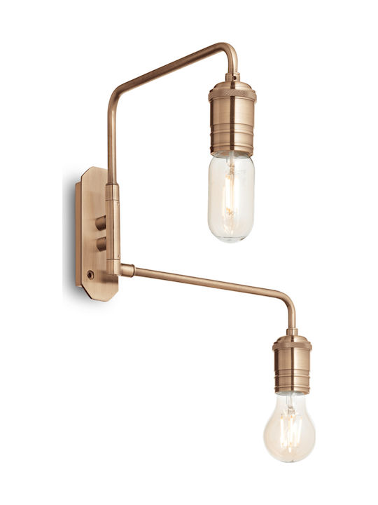 Ideal Lux Triumph Ap2 Vintage Wall Lamp with Socket E27 Bronze Width 31cm