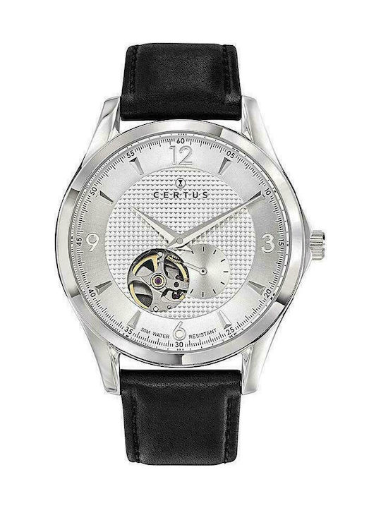 Certus Uhr Automatisch mit Schwarz Lederarmband 611159