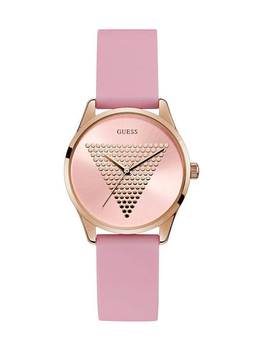 Guess Ceas cu Roz Curea de Cauciuc