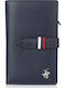 Large Leather Women's Wallet Classic Navy Blue