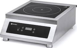 Hendi 5000 D Tabletop Inductive Commercial Electric Burner with 1 Hearths 5kW 39.8x51.5x16.8cm 239322