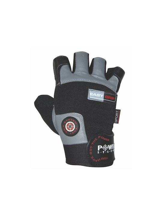 Power System Easy Grip PS-2670 Мъжки Спортни Ръкавици За Спортна Зала Черни/Сиви Черни