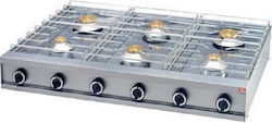 Panaritis LPG Cooktop Sextuple 66kW 120x85x22cm