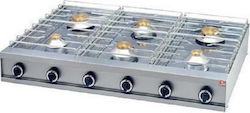Panaritis LPG Cooktop Sextuple 66kW 120x70x22cm