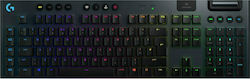 Logitech G915 Lightspeed Ασύρματο Gaming Μηχανικό Πληκτρολόγιο με GL Clicky διακόπτες και RGB φωτισμό (Αγγλικό US)