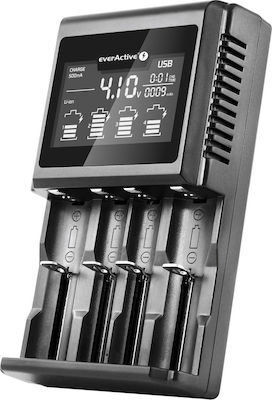 everActive UC-4000 Charger 4 Batteries Li-ion/Ni-MH Size AA/AAA/D/18650/16340/26650/14500