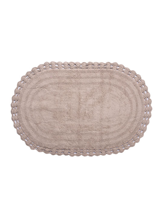 Silk Fashion Bath Mat Cotton Oval Oval 5206978153860 Cigar 60x100cm