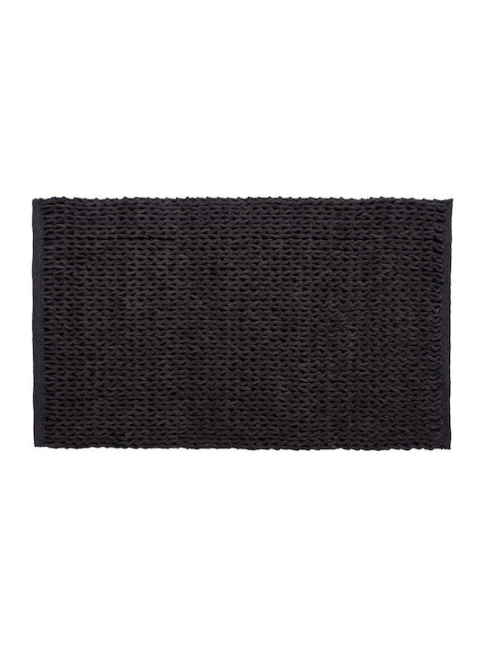 Bath Mat Cotton Αλυσίδα Charcoal 60x100cm