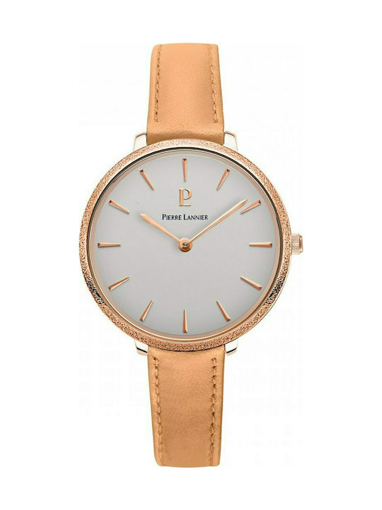 Pierre Lannier Watch with Brown Leather Strap 005M924