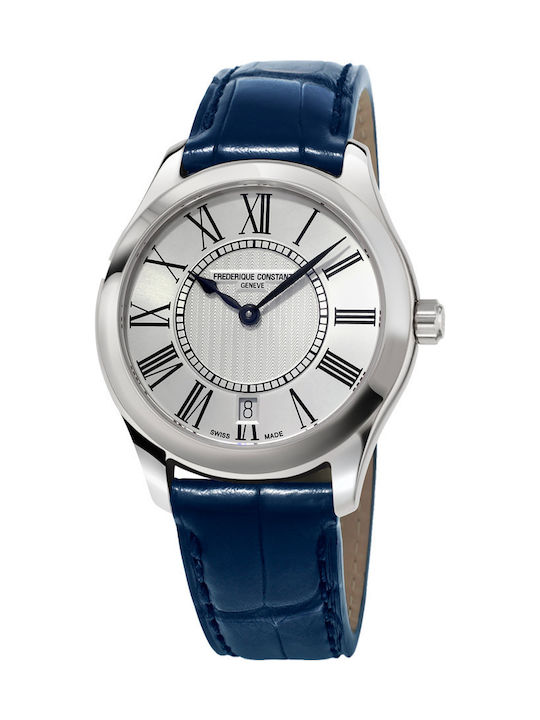 Frederique Constant Uhr mit Blau Lederarmband F...