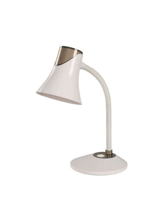 Lucas Schreibtischlampe mit flexiblem Arm für Fassung E27 in Weiß Farbe
