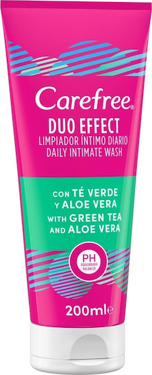 CareFree Duo Effect Daily Intimate Wash with Green Tea & Aloe Vera Gel για Καθαρισμό της Ευαίσθητης Περιοχής με Αλόη 200ml