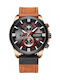 Curren Uhr Chronograph Batterie mit Lederarmband Brown/Black