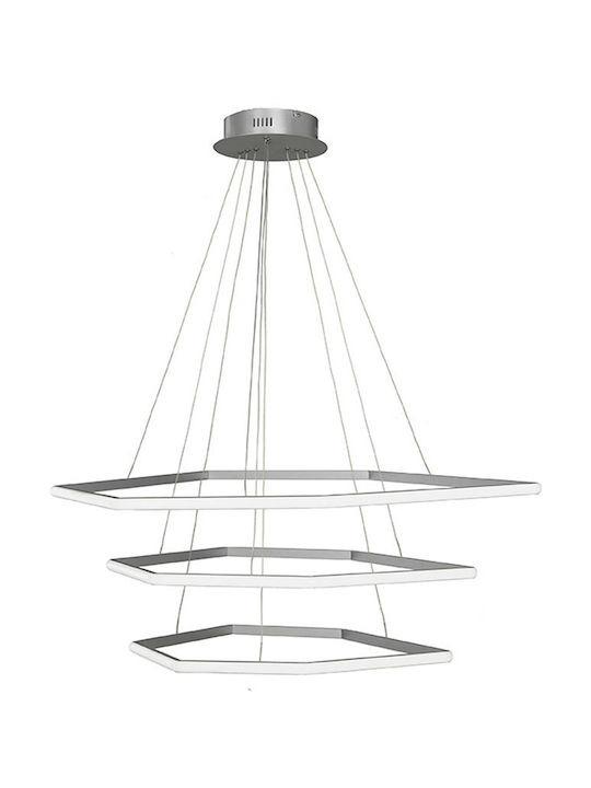 Ondaluce So.Stardust/3 Pendant Lamp with Built-in LED Silver