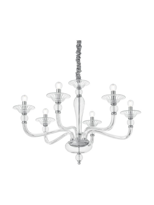 Ideal Lux Danieli Sp6 Candelabru 6xE14 cu Lumânări Transparent 159959