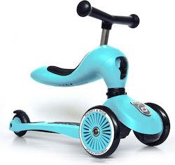 Scoot & Ride Trotinetă pentru Copii Ηighwaykick 1 3 roți cu scaun pentru 1-5 Ani Albastru deschis