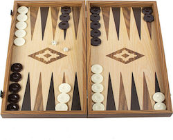 Manopoulos Oak & Walnut Replica Lucrat manual Backgammon 52x52cm