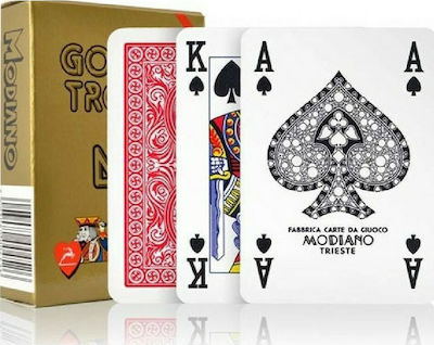 Modiano Poker Golden Trophy Pachet de cărți Plastică pentru Poker Roșie