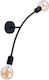TK Lighting Helix Modern Lamp Wall with Socket E27 Black 8x8cm