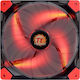 Luna 14 LED Case Fan 140mm (1000rpm / 60.55cfm) with Red Lighting and Connection 3-Pin / 4-Pin Molex Red