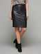 Only Leather High Waist Midi Skirt in Black color