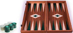 Manopoulos Mahogany Handmade Backgammon Wooden with Checkers 48x48cm