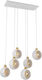 TK Lighting Cyklop Pendant Chandelier Rail for 6 Bulbs E27 White