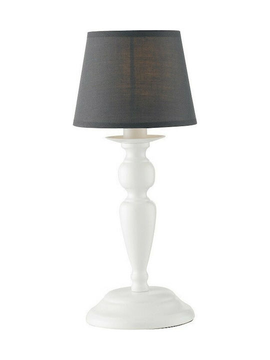 Fan Europe Favola Metal Table Lamp for Socket E14 with Gray Shade and White Base