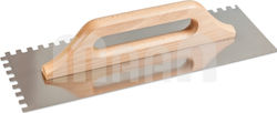 Maan Tile Spatula Inox Serrated With Wooden Handle