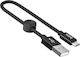 Hoco X35 Braided USB 2.0 spre micro USB Cablu Negru 0.25m 1buc