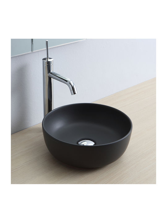 Scarabeo Glam Vessel Sink Porcelain 33x33x12.5cm Black Matt