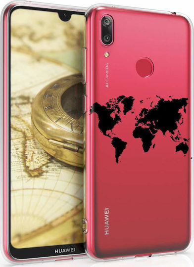 KWmobile Travel Outline Back Cover Σιλικόνης Διάφανο (Huawei Y7 2019 / Y7 Prime 2019)