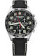 Victorinox Fieldforce Ανδρικό Ρολόι 42mm Χρονογράφος Μπαταρίας με Μαύρο Δερμάτινο Λουράκι