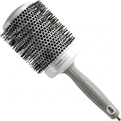 Olivia Garden Ceramic+ Ion Thermal Brush Hair for Straightening White 65mm