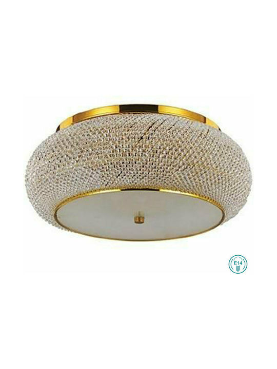 Ideal Lux Pasha Vintage Ceiling Light with Socket E14 with Crystals 65pcs Gold