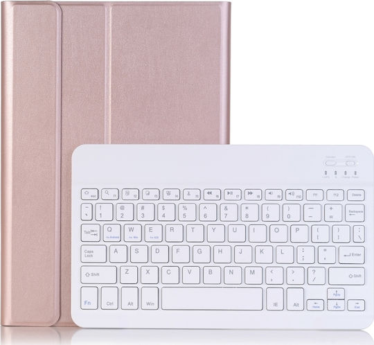 Flip Bluetooth Flip Cover Piele artificială cu Tastatură Engleză SUA Rose Gold (MediaPad M5 10)