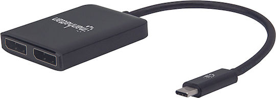 Manhattan Конвертор USB-C Мъжки към DisplayPort 2x Женски 1 Брой 152952