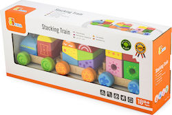 Viga Toys Stacking Toy Train With Blocks made of Wood for 36++ Months