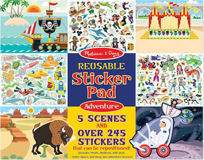 Melissa & Doug Aufkleber-Album Reusable Sticker Pad Adventure für Kinder 3++ Jahre