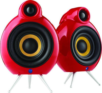 Scandyna Podspeakers MicroPod Bluetooth MKII (Pair) Bluetooth-Lautsprecher 10W mit Batterielaufzeit bis zu 8 Stunden Rot