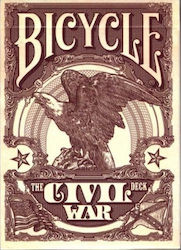 Bicycle Civil War Plasticized Collectable Card Deck Red