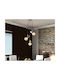 Luma Pendant Light Black Ball with Socket E27 30x75cm