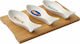 Marva Porcelain Dessert Divided Serving Tray with 3 Slots Hors d'oeuvre dish 3 Positions Bord De Mer White 13x25cm