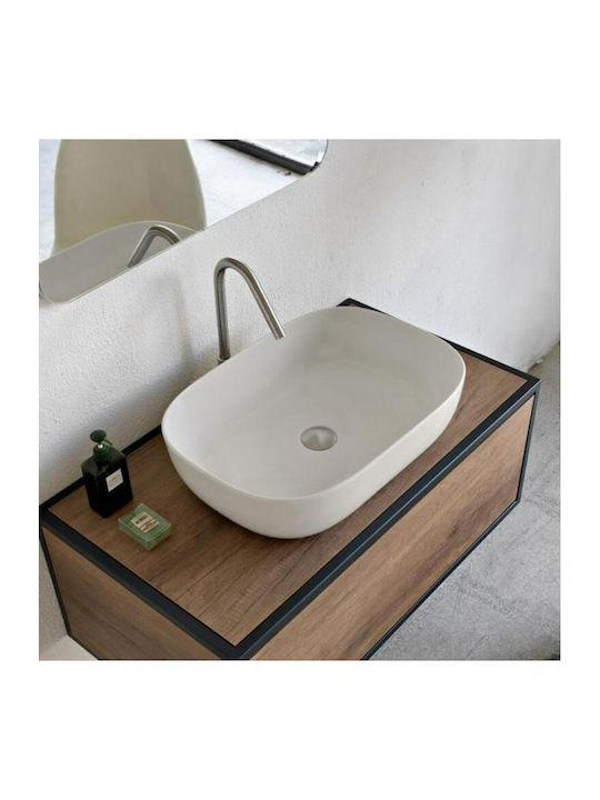 Scarabeo Glam Vessel Sink Porcelain 56x39x14cm White Matt