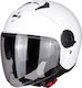 Scorpion Exo-City Solid White Motorcycle Helmet Jet ECE 22.05 with Sunvisor